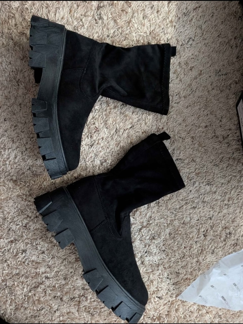 Black Platform Mid-Calf Boots